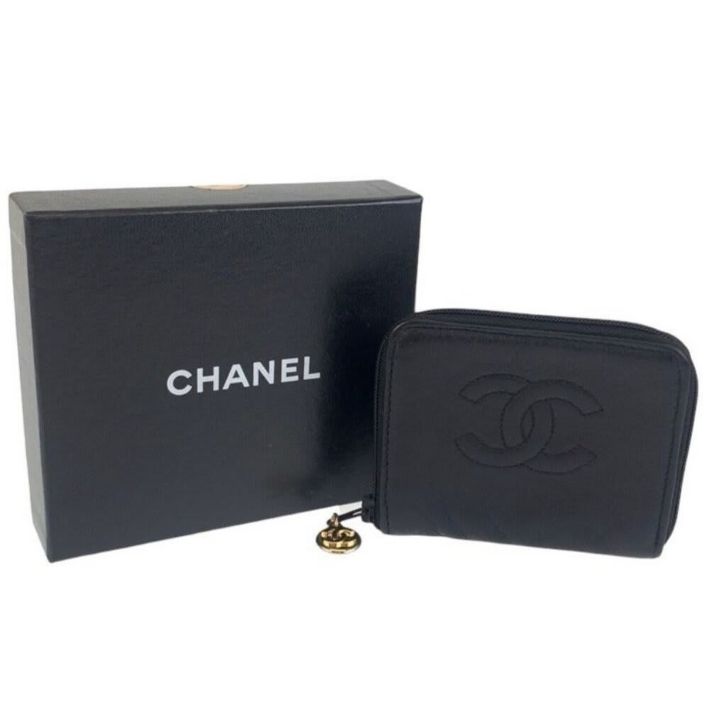 Chanel CC Vintage Caviar Timeless Coin Purse Pouch Key Chain Charm Bag