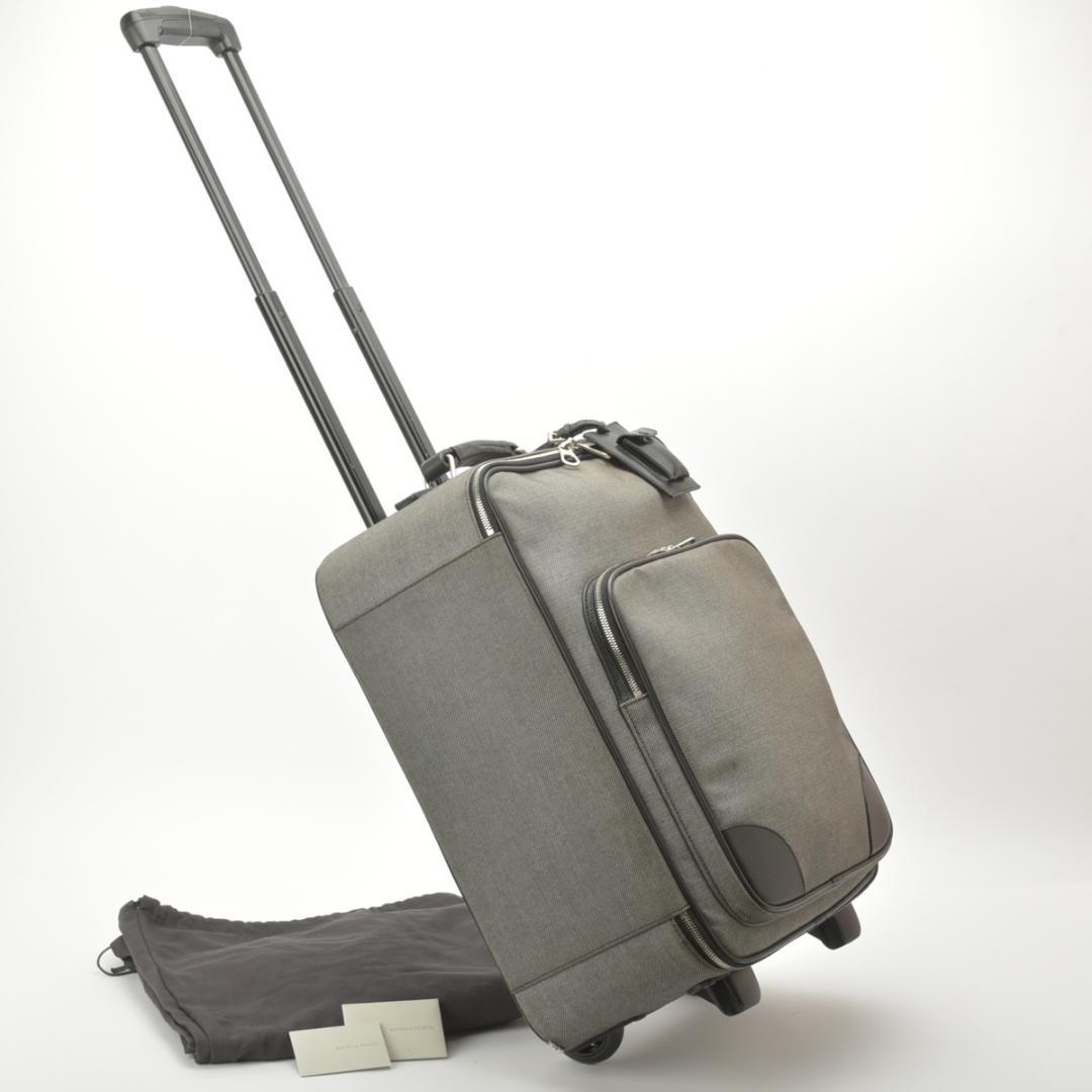 Bottega Veneta Carry 50 Canvas Leather Gray Travel Bag