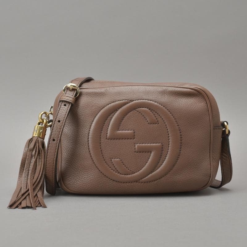 Gucci Soho Shoulder Bag Double G Leather Brown Bag