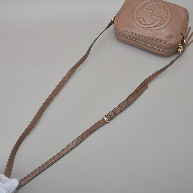 Gucci Soho Shoulder Bag Double G Leather Brown Bag