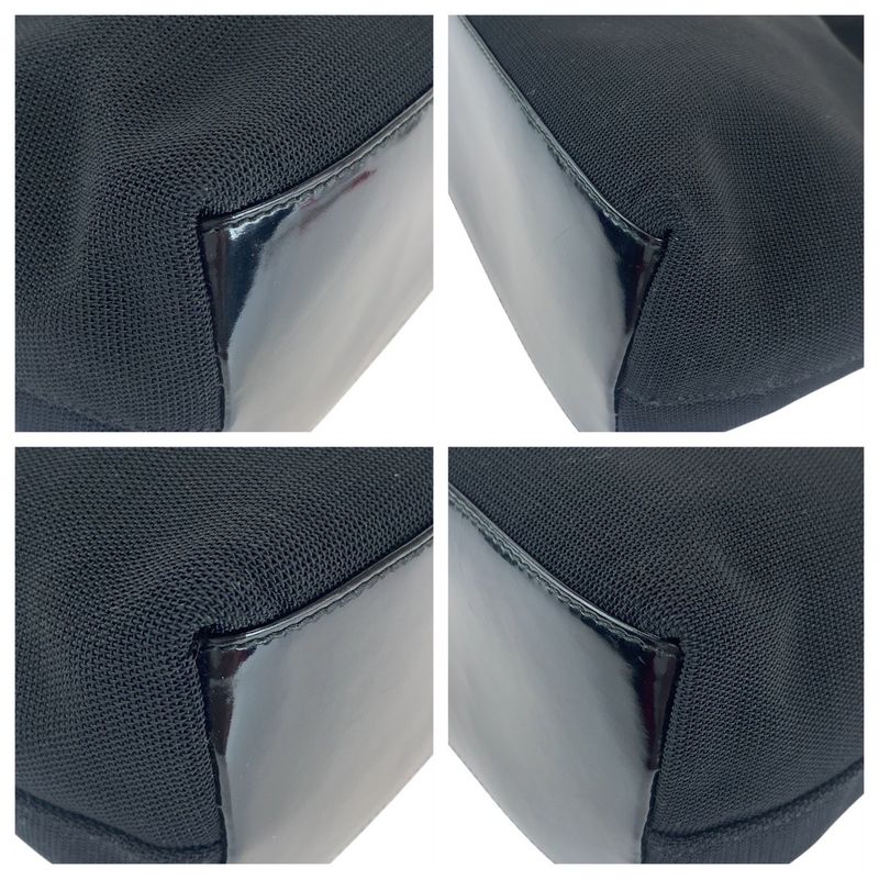 Gucci Hobo Black Silver Hardware Canvas Enamel 001 3297 Shoulder Bag