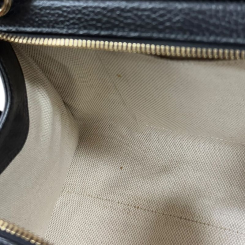 Gucci Outlet Interlocking G Soho Shoulder Bag Leather Black Ladies