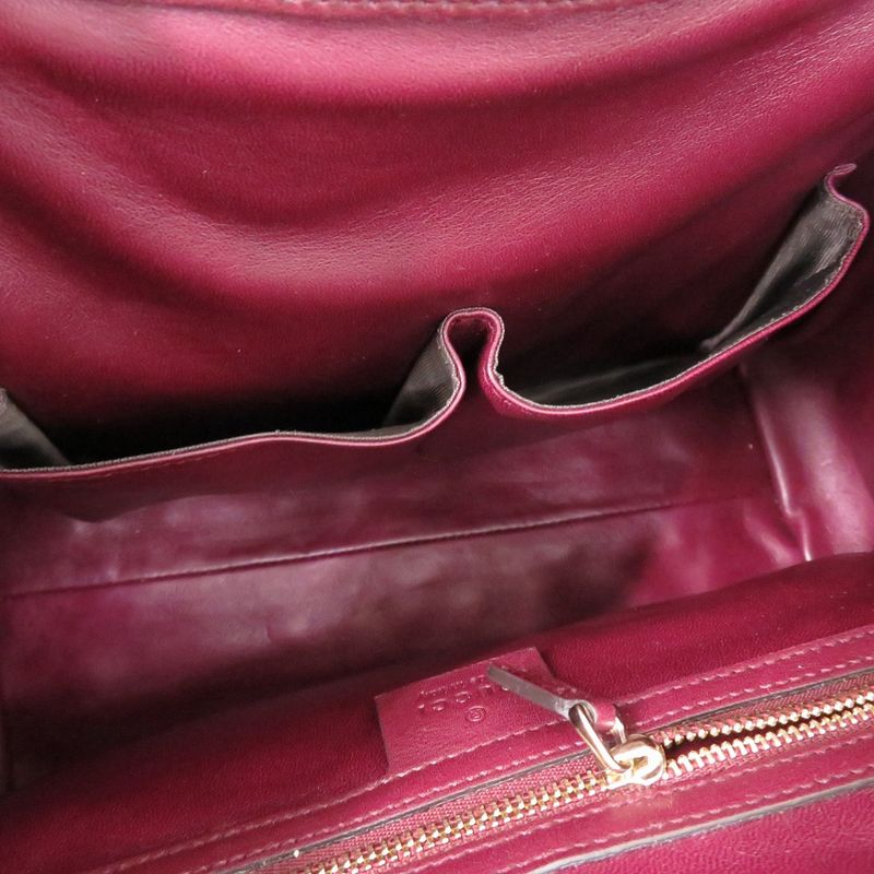 Gucci Soho 2-Way Leather Purple 0696 Purple Tote Bag