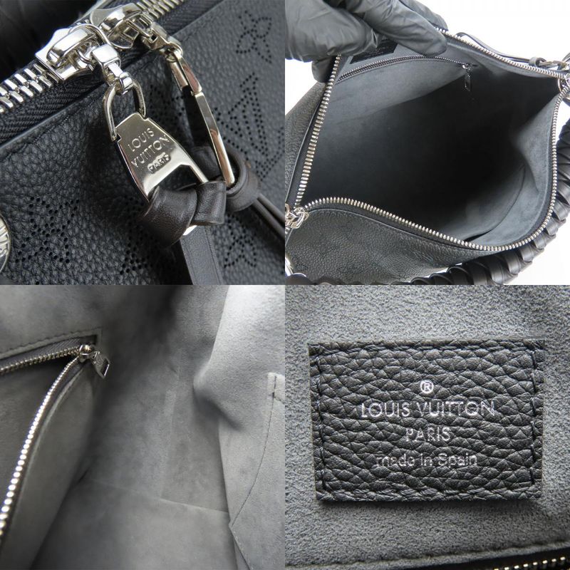 Louis Vuitton Shoulder Bag Beauvre Hobo Monogram Mahina Black Brown