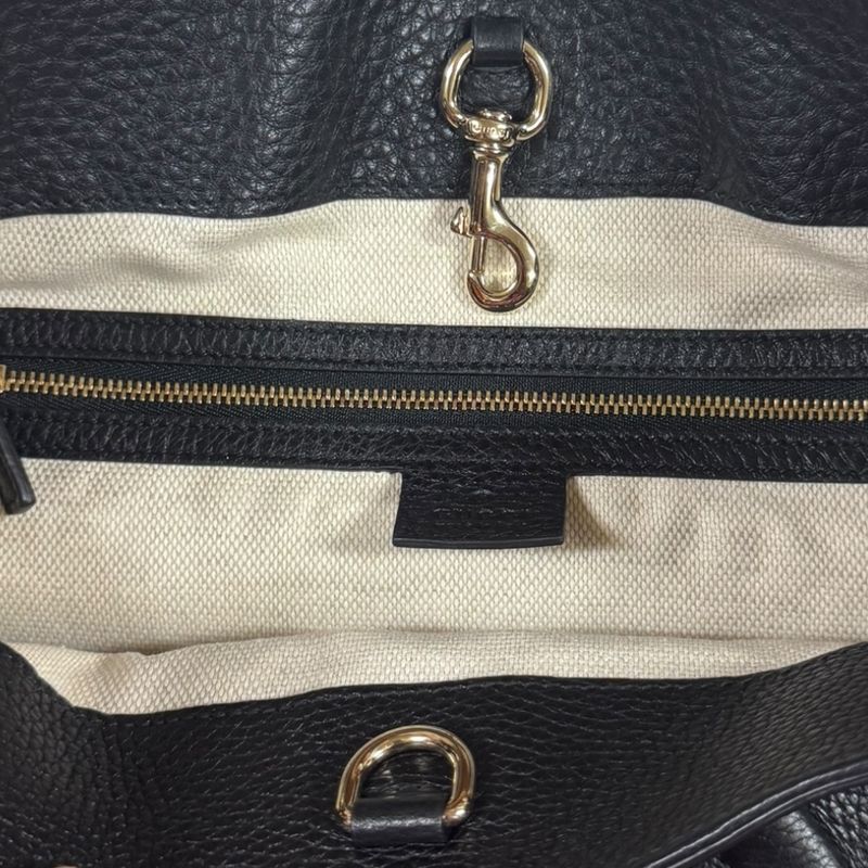 Gucci Soho Shoulder Bag Leather Black Ladies