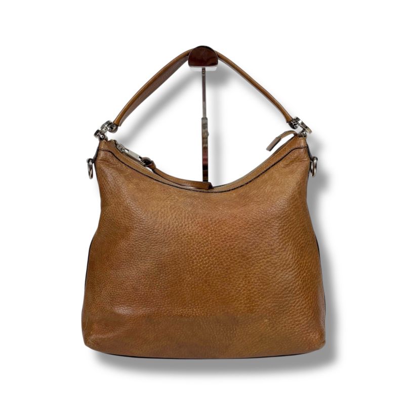 Gucci 2-Way Hobo Bag One Shoulder Bag Brown Leather GG Interlocking Silver
