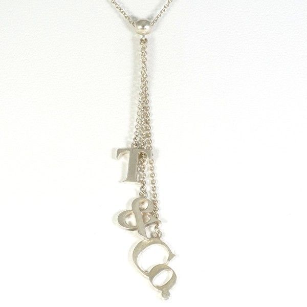 Tiffany & Co Logo Silver Necklace Box Bag Total Weight Approx 32 g Approx 40 cm