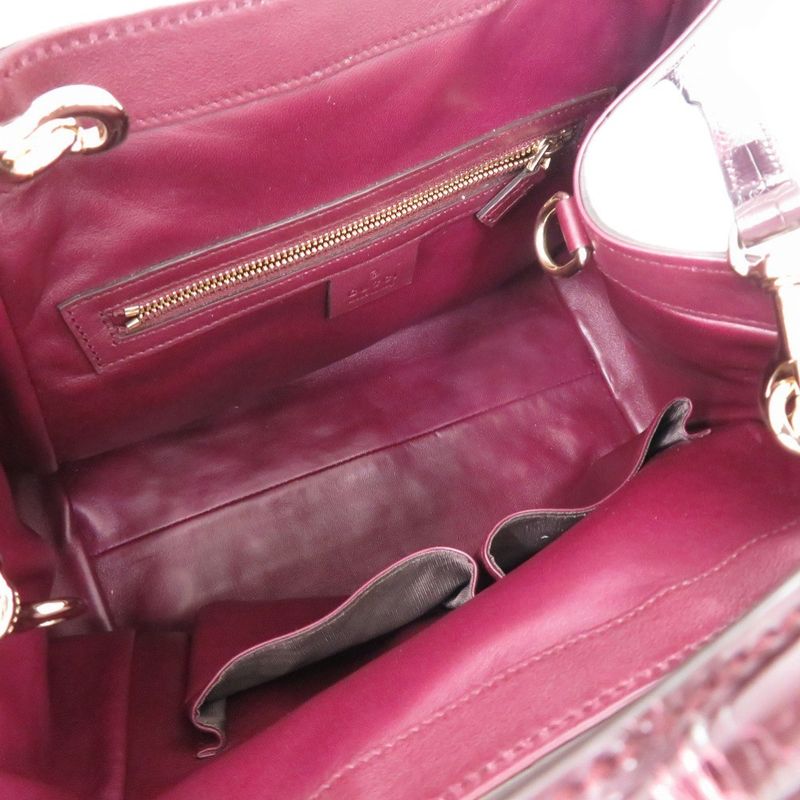 Gucci Soho 2-Way Leather Purple 0696 Purple Tote Bag