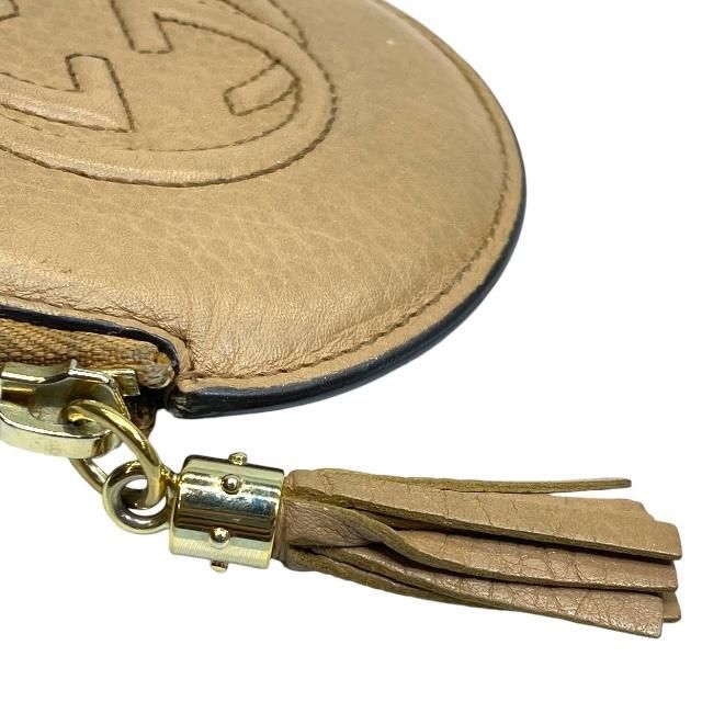 Gucci Soho Coin Case Coin Purse Mini Wallet Circle Shape Compact Leather