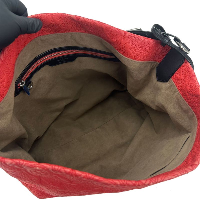 Louis Vuitton Shoulder Bag Hobo GM Monogram Anthea Leather Red Black One