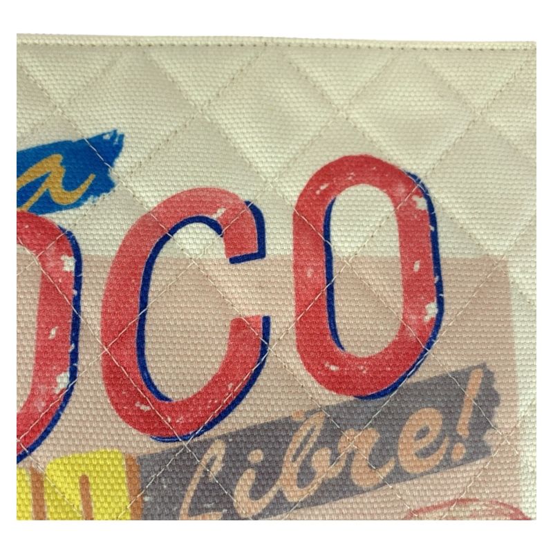 Chanel Chanel Coco Cuba White Multicolor Silver Hardware Canvas Clutch Bag