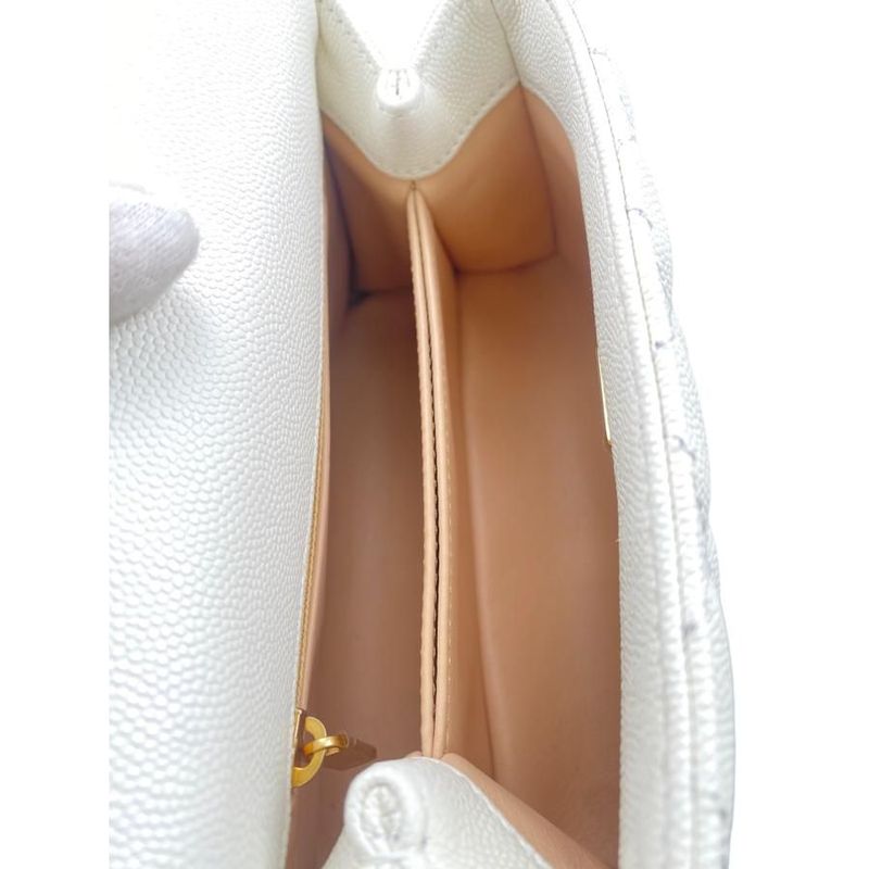 Chanel As2215 Coco Handle XXS Handbag Shoulder Bag Random Plate White