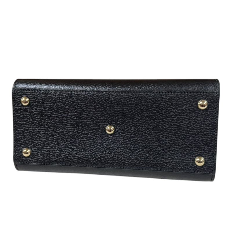 Gucci Outlet Interlocking G Soho Shoulder Bag Leather Black Ladies