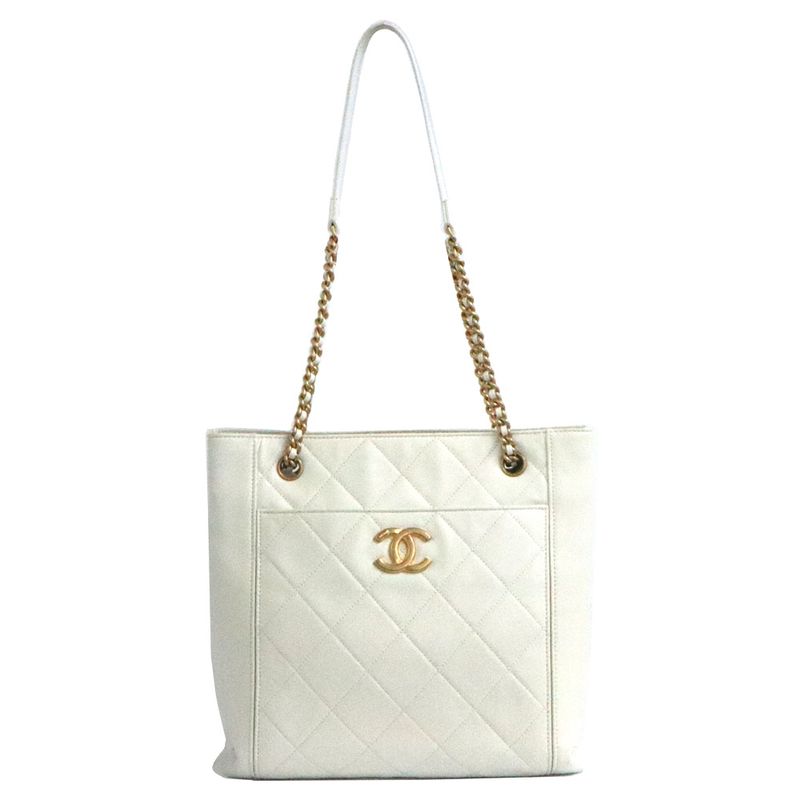 Chanel Chanel Quilted Small Shopping Bag As2295 Cuff White Gdhardware Chain