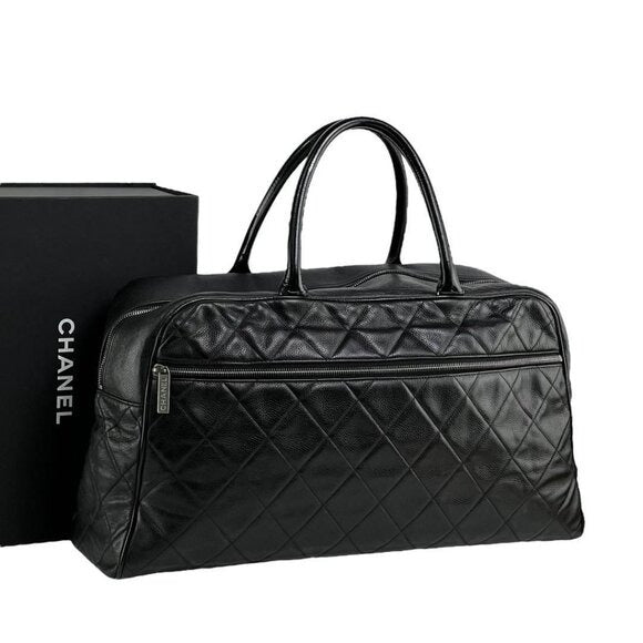 Chanel CC Caviar XL Travel Bag Bowler Bag Tote Weekender Boston Duffle