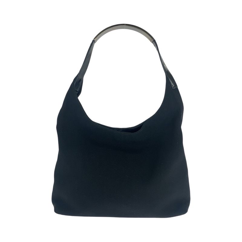 Gucci Hobo Black Silver Hardware Canvas Enamel 001 3297 Shoulder Bag