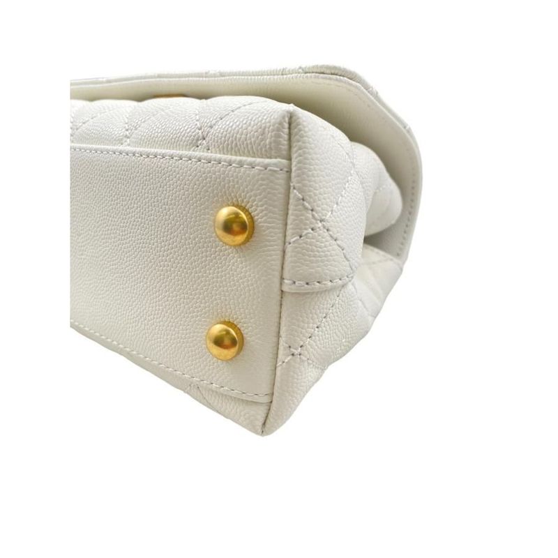 Chanel As2215 Coco Handle XXS Handbag Shoulder Bag Random Plate White