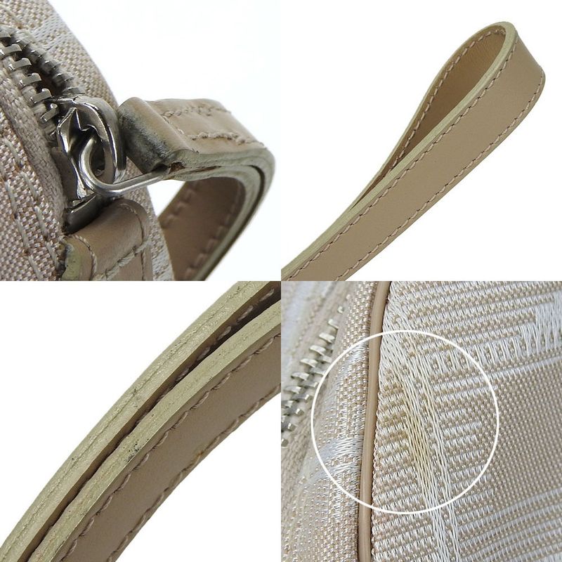 Chanel Chanel Pouch New Travel Line 7 th Beige Jacquard Nylon Round Small