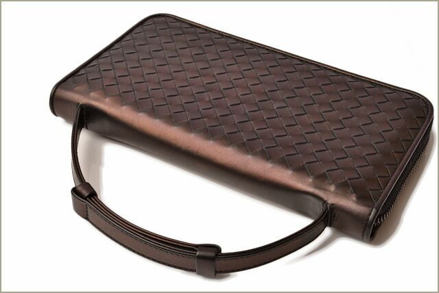 Bottega Veneta Long Wallet Travel Case Round Zipper Closure
