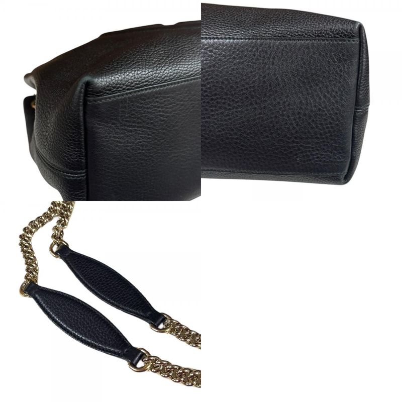Gucci Soho Shoulder Bag Leather Black Ladies