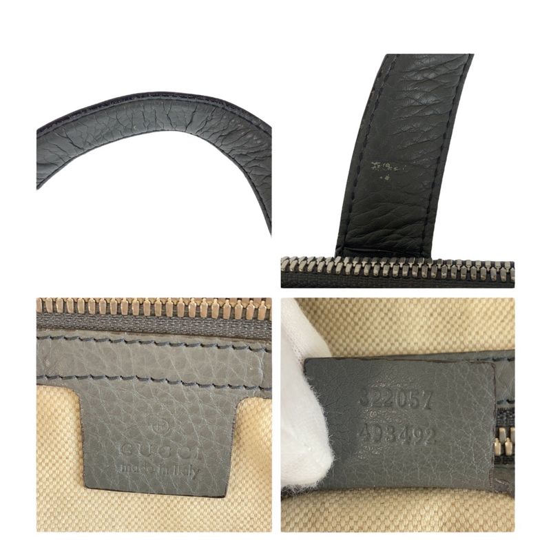 Gucci Soho Grey Silver Hardware Leather Business Bag Shoulder Bag