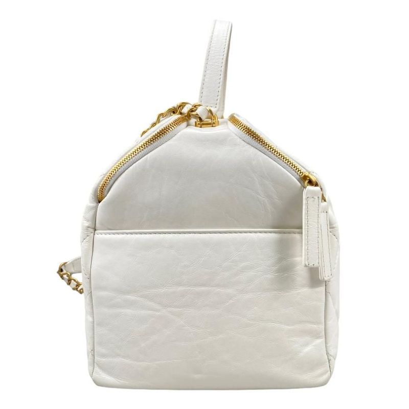 Chanel As3740 Beau Sling Bag Calf Handbag Shoulder Bag Random Plate White